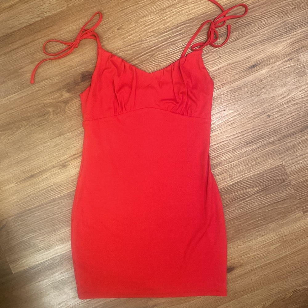 Lulus Ever So Sweet Red Ribbed Tie-Strap Bodycon Mini Dress - Picture 6 of 9